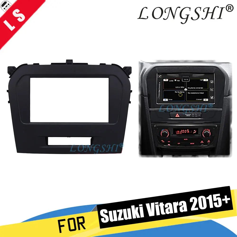 

LONGSHI Double Din Car Radio Fascia for 2015 2016 Suzuki Vitara Audio Player Panel Frame Auto Stereo Professional 2din