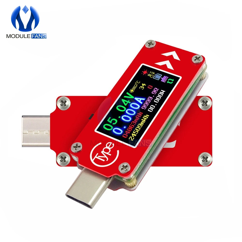 

USB-тестер TC64 с цветным ЖК-дисплеем, вольтметр, амперметр, измеритель напряжения и тока, мультиметр, батарея, зарядка PD, внешний аккумулятор, USB-тестер для мобильных устройств