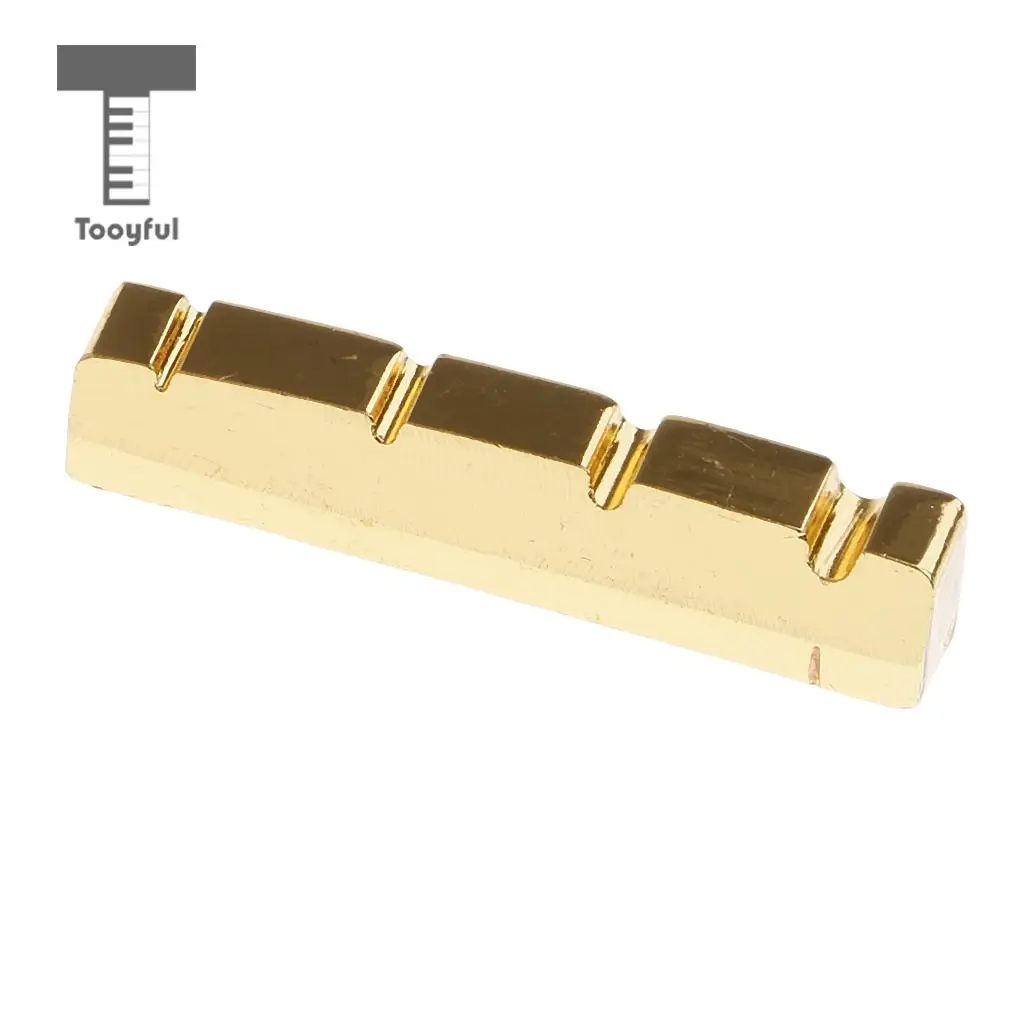 Tooyful Replacement Electric Bass Brass Slotted Nut Carved for 4-String Bass 38/42mm