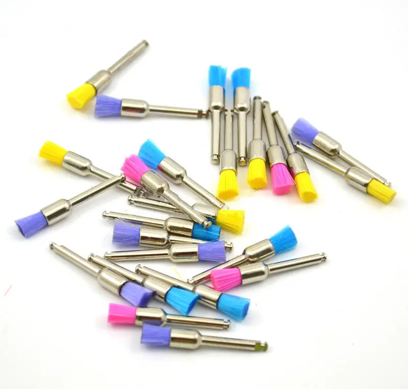 

100Pcs/bag Dental Lab Materials Small Color Nylon Latch Flat Polishing Polisher Prophy Cup Brushes Dentist Products