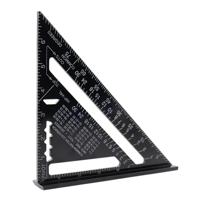 MOKIN 8\'\'/200mm Triangle Ruler Aluminun Alloy Angle Ruler 90 Degree Protractor For Construction Artist Carpenter Measuring Tools