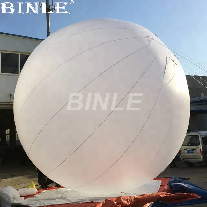 

6m 20ft event exhibition decoration giant inflatable sphere balloon large white ground ball with colorful led light for sale