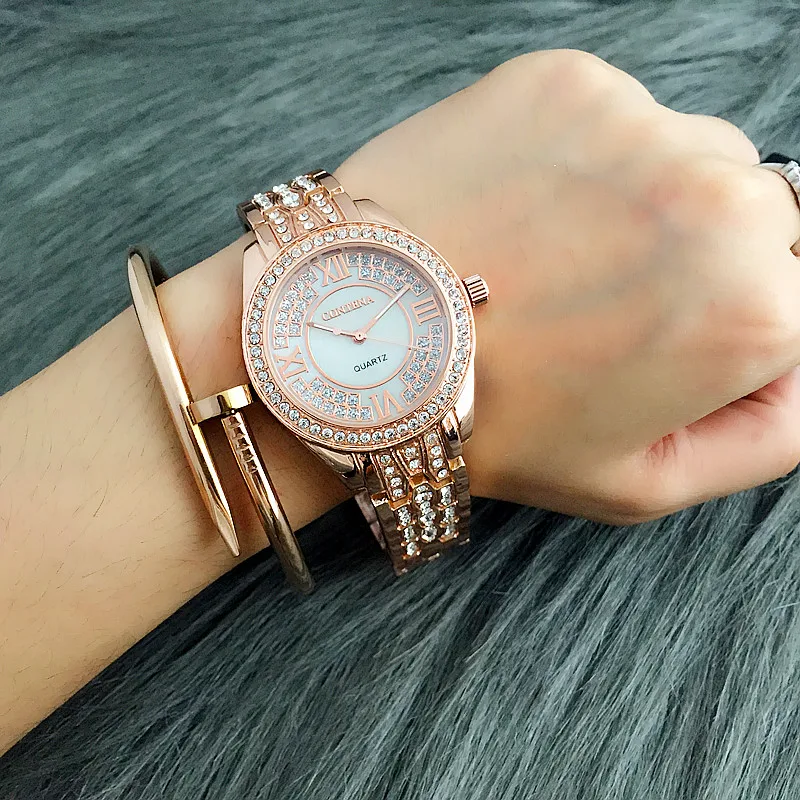 

CONTENA Luxury Brand Watch Women Watches Rose Gold Women's Watches Rhinestone Ladies Watch Clock montre femme relogio feminino