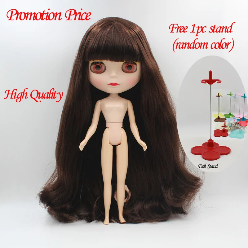 

Promotion price BJD joint 10-11 stand DIY Nude Blyth doll birthday gift 4 colour big eyes dolls with beautiful Hair cute toy