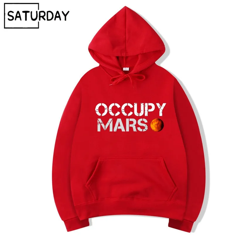 New Men's Spacex Cotton Fleece Hoodies Sweatshirts Unisex Space X Occupy Mars Sweatshirts Hoodies Women Space-x Hoody,Drop Ship