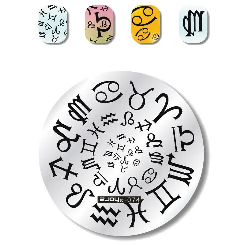 Round Nail Stamping Plate Flower digital Geometric Chinese style Nail Art Image Plate Manicure Nail Art Stamp Template