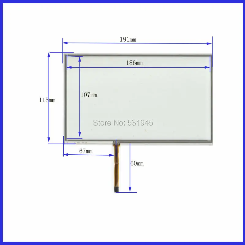 

ZhiYuSun 191mm*115mm 191*115 8-inch resistive touchscreen display on the outside flat screen handwriting ON AT080TN64