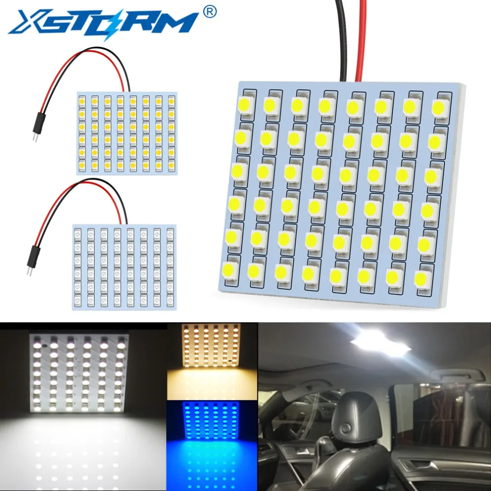 C5W Led Festoon BA9S T4W T10 W5W Led Bulb 48SMD Panel Dome Reading Light Map Lamp Car Interior Lights Auto 12V White Blue