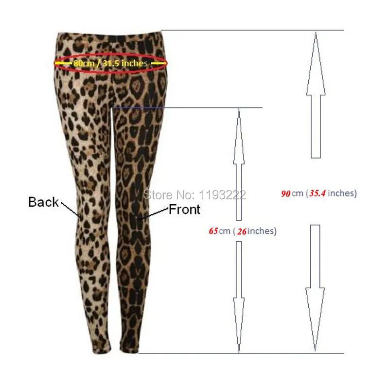 Punk Gothic Rock Fashion Summer Girl Brown Leopard Printed Fitted Slim Leggings Pants