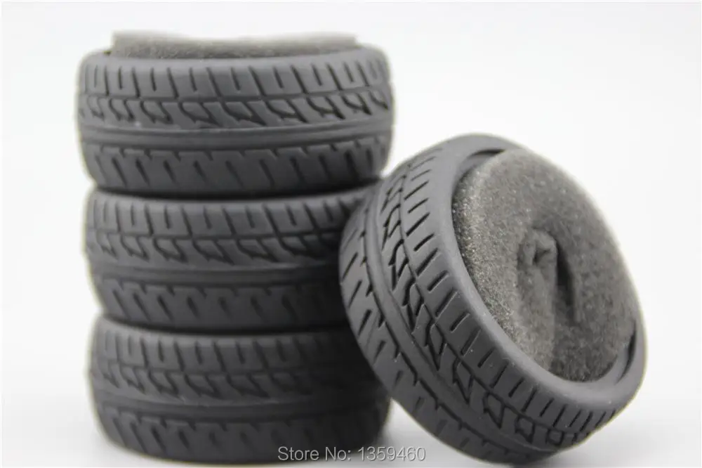 4pcs RC Model Car 1/10 Scale Soft Rubber Tires Tyre fits for 1:10 Touring Car 1/10 Tire