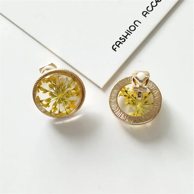 Fashion unique exquisite earrings earrings circular resin petal ear Ms. Statement 2018 The new jewelry Earrings jewelry wholesal