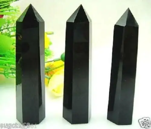 1pcs 90-120MM Natural obsidian Quartz Crystal single Terminated Wand Healing