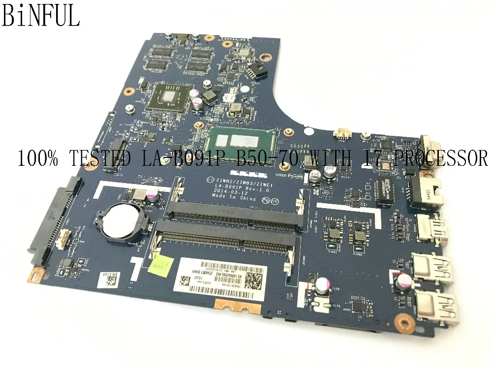 STOCK  ZIWB2/ZIWB3/ZIWE1 LA-B091P LAPTOP MOTHERBOARD FOR LENOVO B50-70 NOTEBOOK PC WITH I7-5500 PROCESSOR+vVIDEO CARD