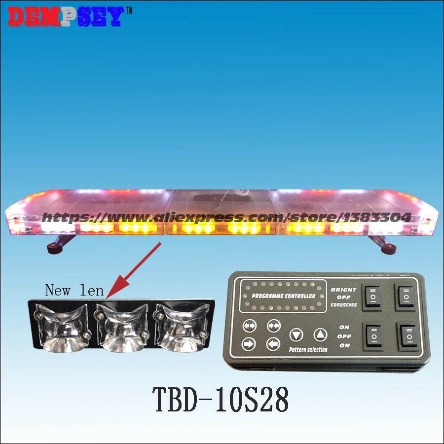 

TBD-10S28 LED Emergency Warning Lightbar,New Len,fire truck car,DC12/24V Roof strobe Red/amber/white warning lightbar