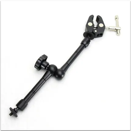 11 インチ調整可能な咬合マジックアーム + スーパークランプカニプライヤークリップ ForCamcorder 液晶モニター LED ライト DSLR カメラ