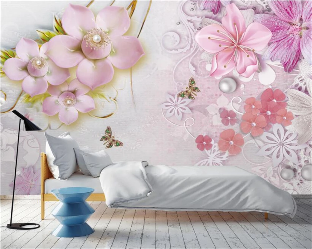 

beibehang Modern personalized aesthetic papel de parede 3d wallpaper minimalist three-dimensional relief flower wall background