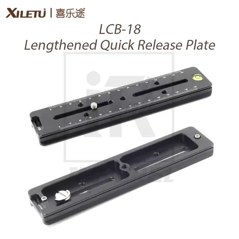 XILETU LCB-18 Lengthened Quick Release Plate 180mm Nodal Slide Rail Long Multifunctional Universal Tripod Head Clamp Extender