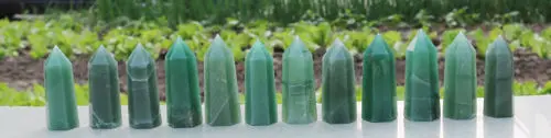 

AAAA++12pcs natural green dongling quartz crystal magic wand point reiki