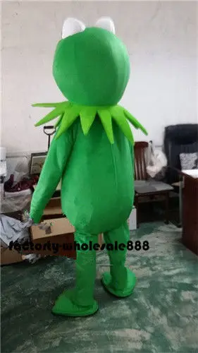 New Adulto Best Vendita Schiuma Kermit la Rana Cartone Animato di Fantasia Costume Della Mascotte Della Peluche Di Natale del Vestito Operato di Halloween Del Costume Della Mascotte