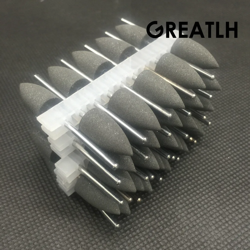 100pcs Diamond polishing Burs SILICONE Rubber polishers 2.35mm