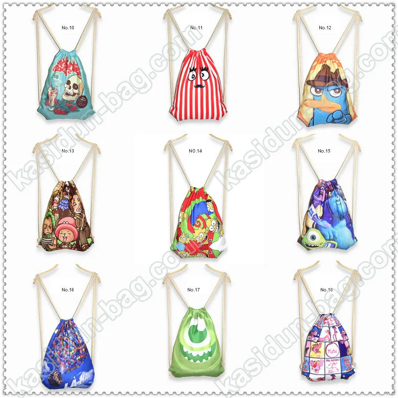 (10pcs/lot)  size 37x46cm BEST QUALITY  women canvas drawstring backpack  for teenage girls