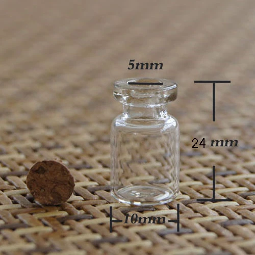 

Capacity 0.8ml (10*24*5mm) 500pcs test tube bottle transparent cute glass vials , Glass Bottles ,mini glass vial