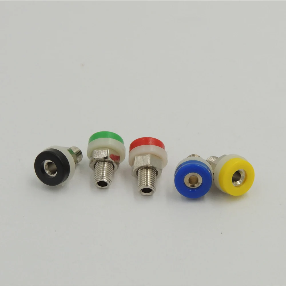 200pcs 5 Color brass 2 mm safety Banana JACK Socket female terminals connector for 2MM BANANA PLUG Test Probes Instrument