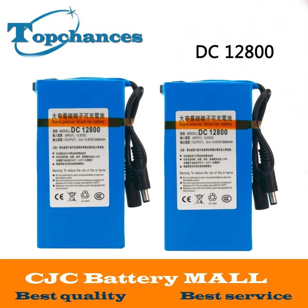 

2X High Quality Newest Super Rechargeable Portable Lithium-ion Battery DC 12V 8000mAh DC12800 With Plug