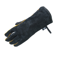 Extreme Heat & Fire Resistant Gloves Leather with Kevlar Stitching Black Heavy Duty Mig Welding Glove Gauntlets Welders Leather