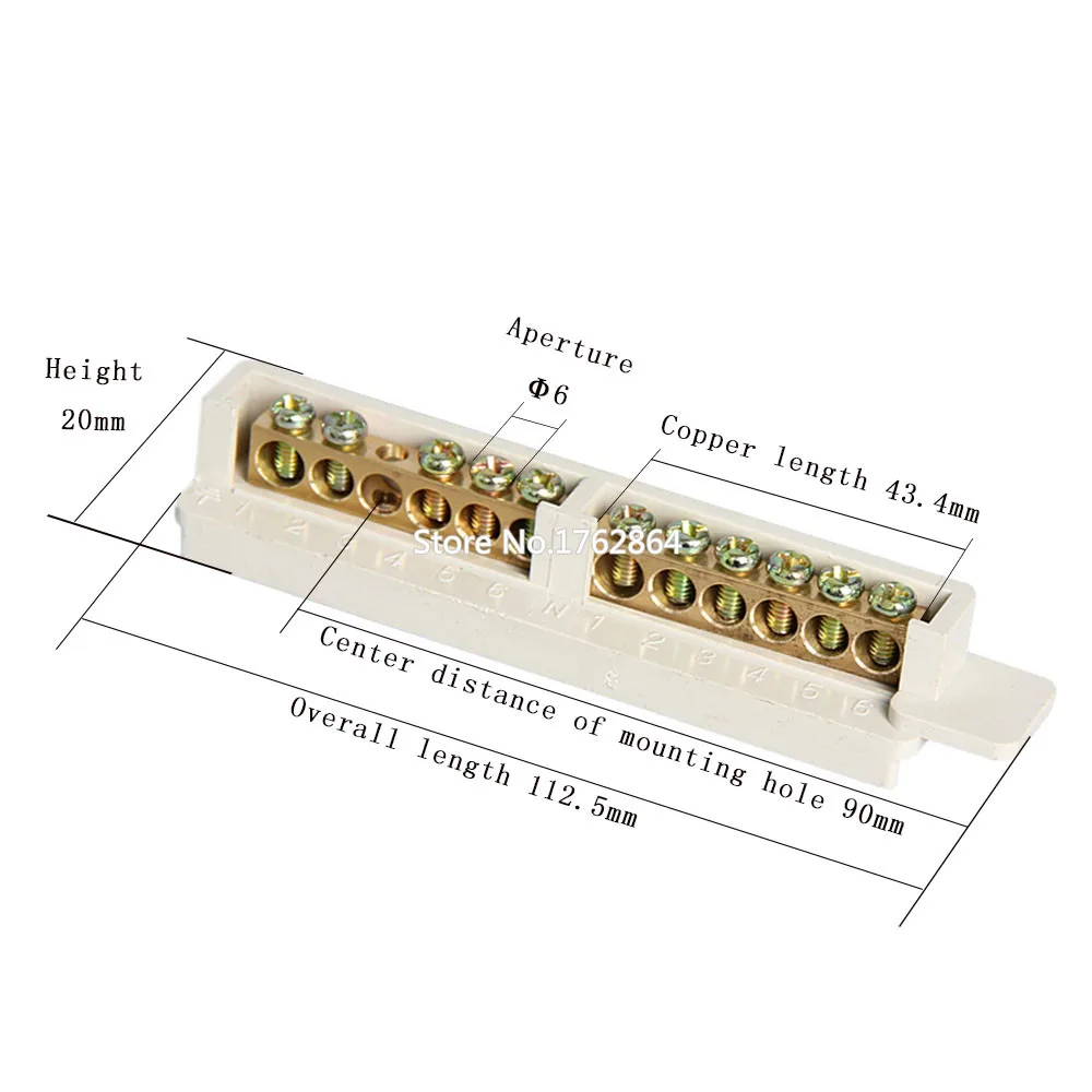 1 pcs Zero ground row 6+6/9+9 connecting terminal zero terminal distribution box Zero ground connection terminal