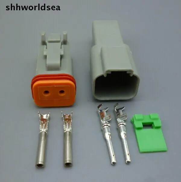 shhworldsea 2Pin DT04-2p&DT06-2S Car connector, Car waterproof Electrical connector Male&Female kit for car boat