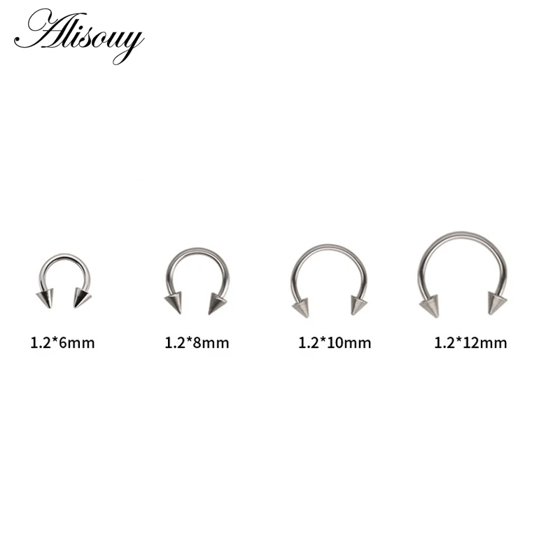 1pc Colorful Stainless Steel Horseshoe Spike Nose Septum Rings Eyebrow Tragus Ear Rings Body Piercing Nariz Jewelry Piercing