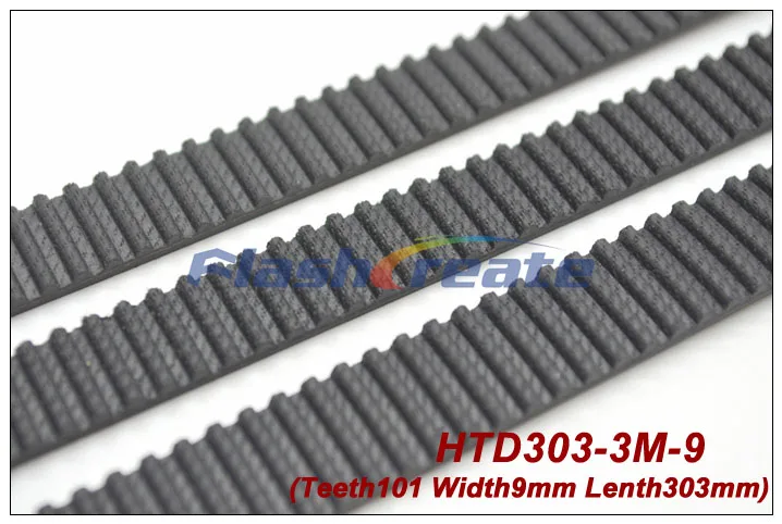 5pcs HTD3M belt 303 3M 9 length 303mm width 9mm 101 teeth 3M timing belt rubber closed-loop belt 303-3M Free shipping