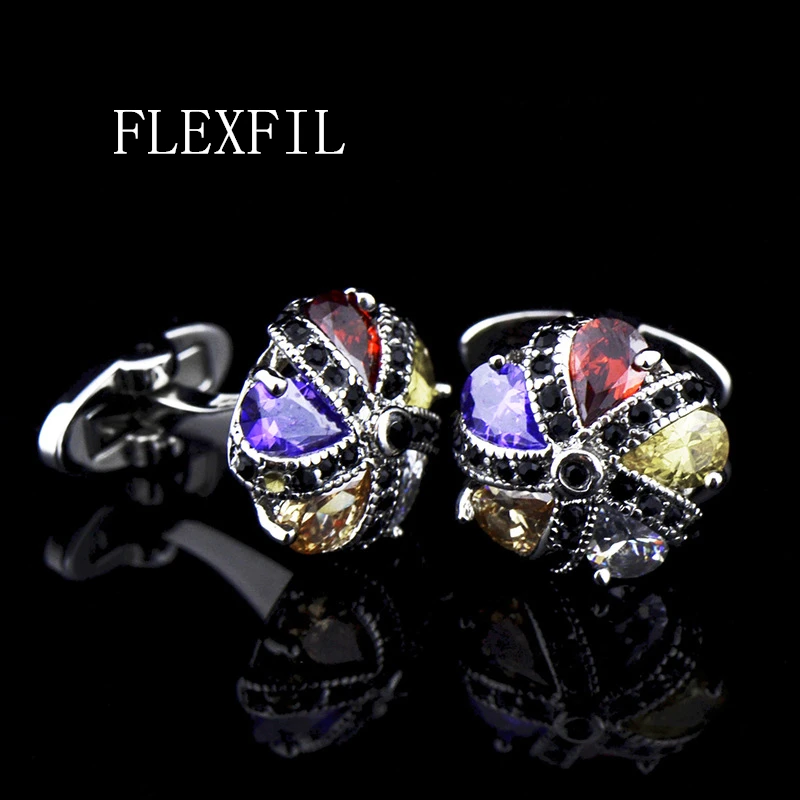 Jewelry french shirt cufflink for mens Brand designer Cuffs link Button male High Quality Luxury crystal Wedding abotoaduras