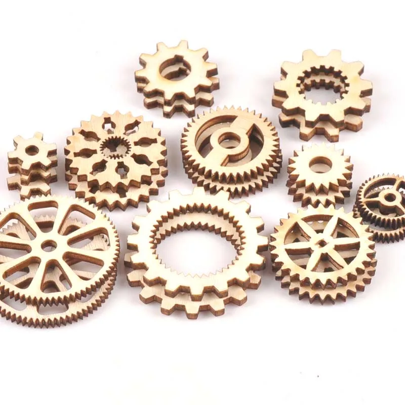 20pcs 13-40 millimetri Misto Gear Wheel Ornamenti In Legno Scrapbooking Decorazione di Legno del Mestiere di DIY Accessori Fatti A Mano m1816