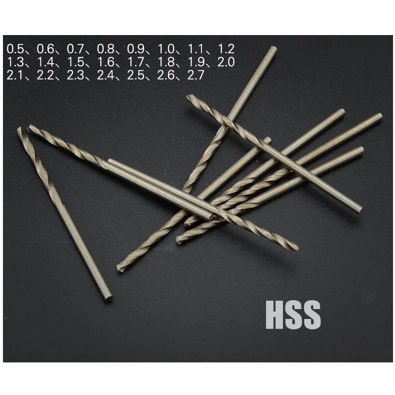 0.2mm/0.25mm/0.3mm-1.0mm 트위스트 드릴 메트릭 Hss 드릴 마이크로 드릴 비트 금속 목재 플라스틱 알루미늄 Hss 트위스트 드릴링