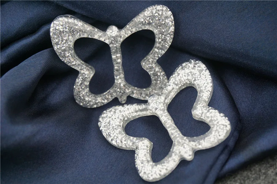 inner diameter 18mm/23mm/32mm Stylish butterfly Resin buckle  for dust coat silver rings buckle for garment Cloth accessories