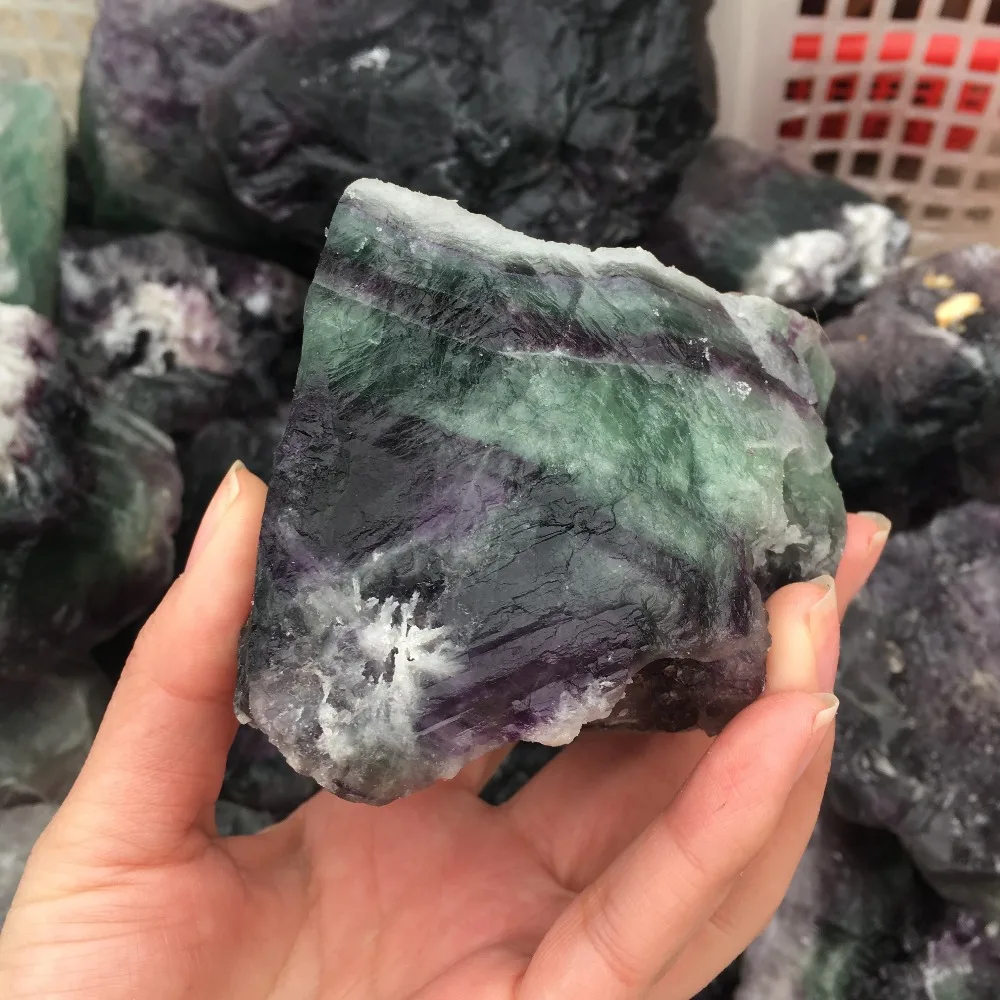 800-900g   Big size Natural raw green fluorite rough stone natural quartz crystals mineral energy stone for healing