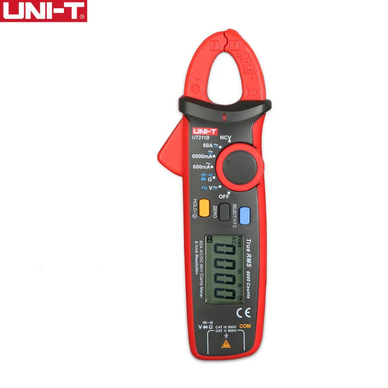 UNI-T UT211B Digital Clamp Multimeter AC DC 60A Current NCV Test Best Accuracy 20mA Zero Mode Cap Diode Ohm