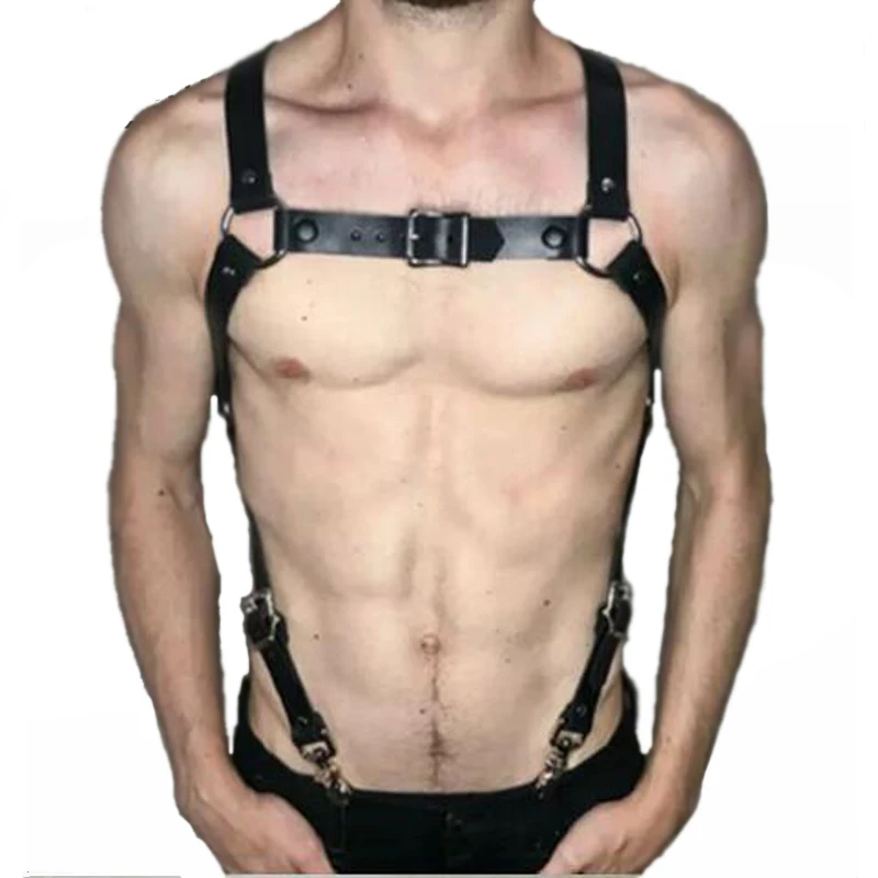 

New corset belt Unisex Harness Lingerie Body Chest Bondage Men Belt Costume Halter Neck leather Wide Straps Costume Women Belt