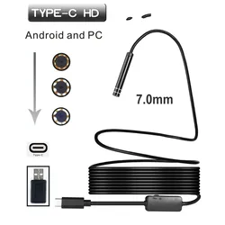 7MM 1/3/5 metrów USB TYPE-C endoskop inspekcyjny aparat 6LED HD dla S8 LG G5/G6/V20 pikseli P9/P10 Oneplus 2/3/3T telefon z systemem android