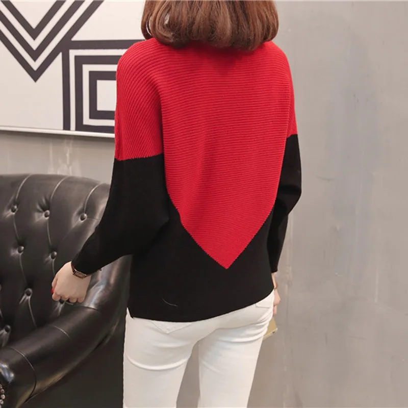 Women Sweater Loose Pullover Knitted Cotton Batwing Sleeve Knit Top Autumn Sweaters Pull Casual Ladies Bat Sleeve Jumper Tops