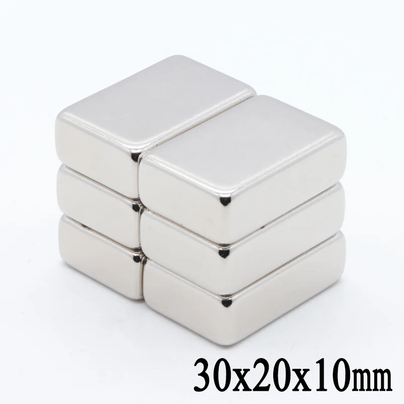 5pcs 30x20x10 mm N50 super rare earth magnet block strong neodymium magnet refrigerator strong magnetic rectangular magnet