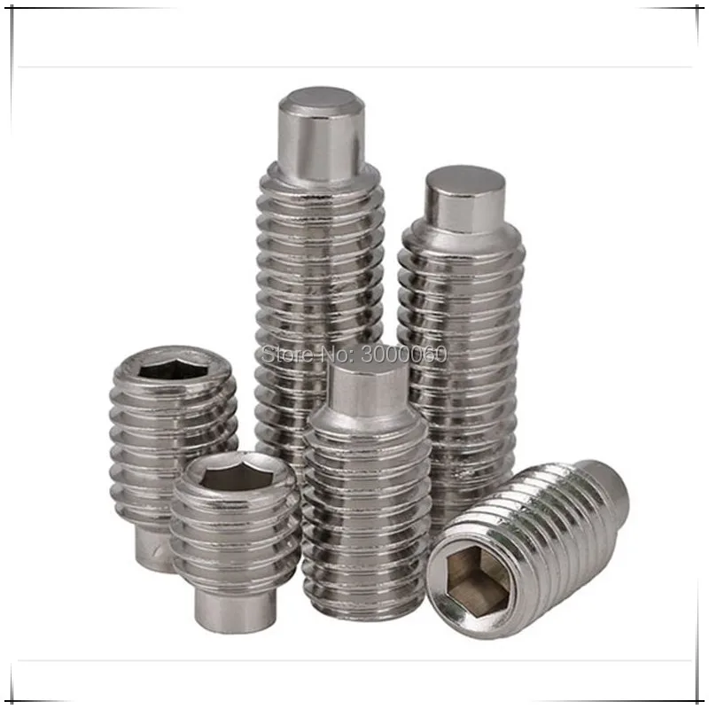 M3 M4 DIN915 Stainless Steel 304 A2 vida Hexagon Socket Set Screws With Dog Point 300pcs/Lot