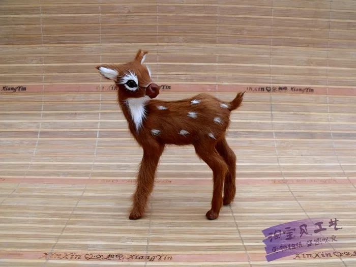 

cute simulation deer toy polyethylene & furs turned back deer doll gift about 10x6x12cm 2152