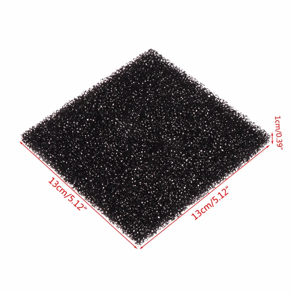 5Pcs Universal Black Activated Carbon Foam Sponge Air Filter Impregnated Sheet Pad Useful Aquariums Filters 13x13x1cm