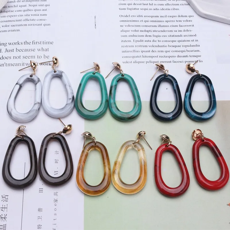 2024 New Arrivals Women\'s Hot Fashion Maxi Statement DIY Geometric Hollow Water Drop Egg shape Drop Earrings For Women Jewelry