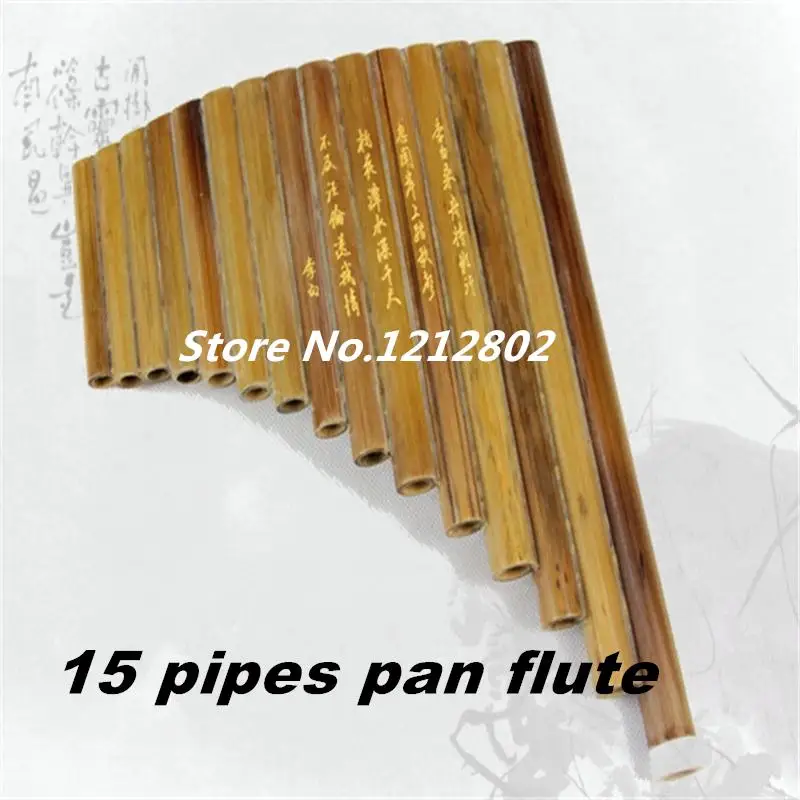 Pan Flute 15 Pipes Natural Bamboo Wind Instrument Panpipe G / F Key Flauta Xiao Handmade Panflute Flauta Musical Instruments