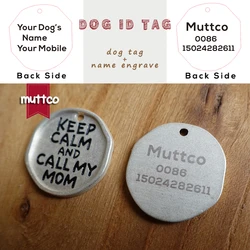 wholesale Laser engraving functional kirsite metal self-design letter engrave lettering round dog id tag carve dogs name & tel