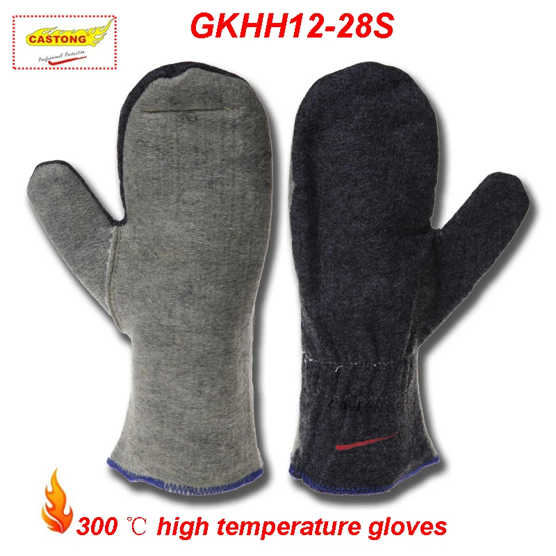 

CASTONG 300 degrees High temperature gloves No finger Anti-shedding fire gloves kitchen oven Baking barbecue safety gloves